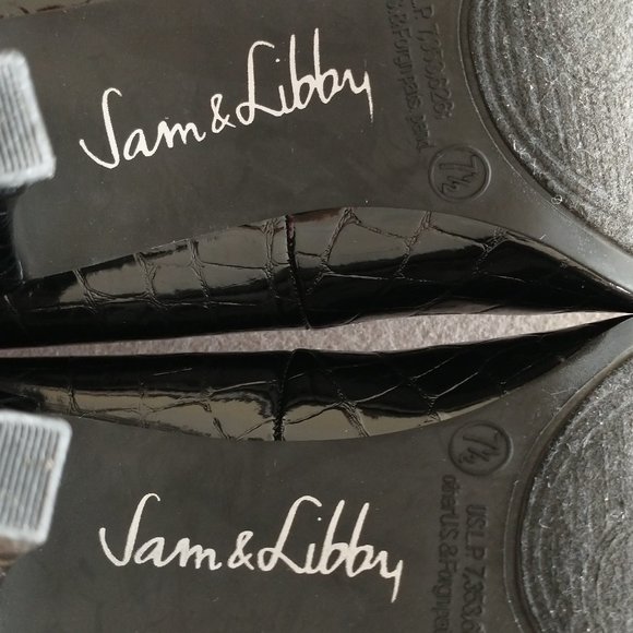 Sam & Libby size 7.5 black heels, approx 3.5" heel height - Picture 4 of 11